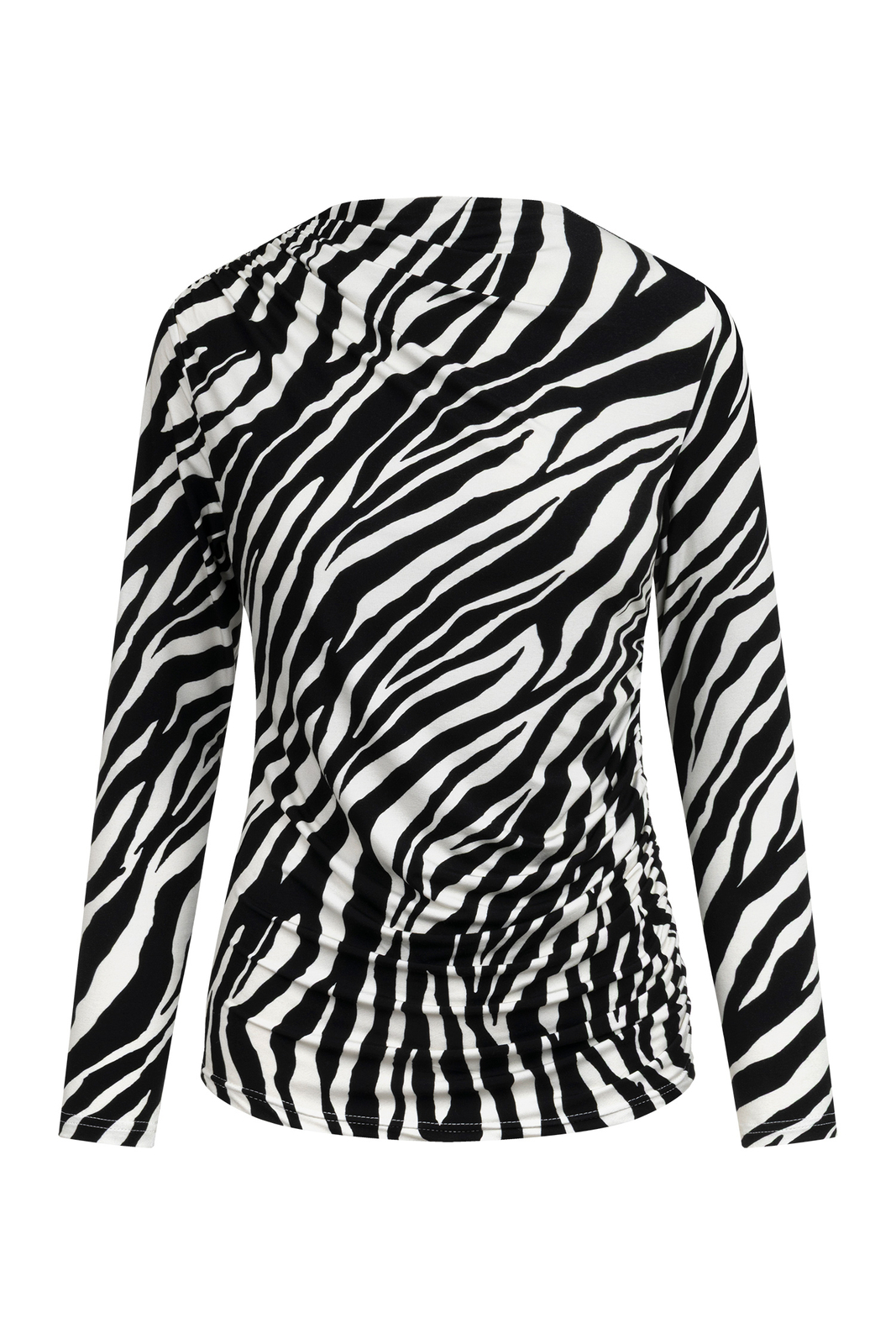 Austin - Bluzka z marszczeniem z dzianiny premium w zebrę