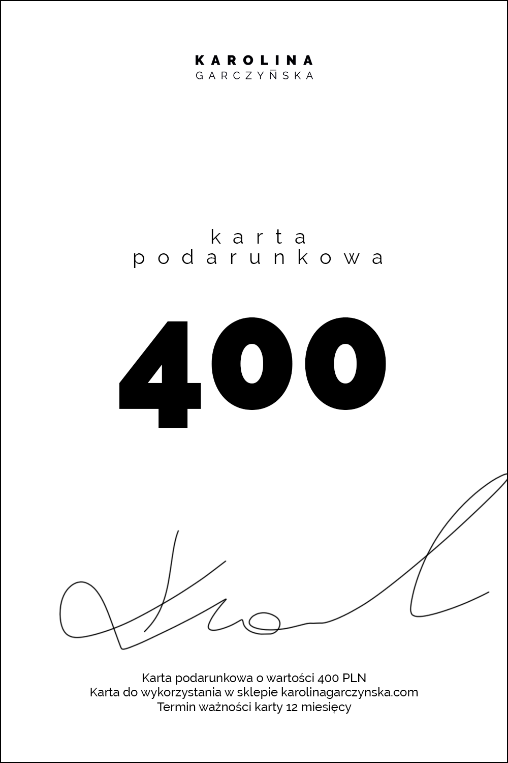 Karta podarunkowa 400 PLN