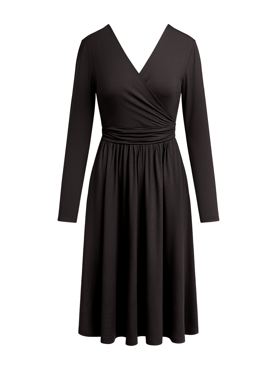 Rosa - Sukienka z dekoltem na plecach ECOVERO™ gorzka czekolada