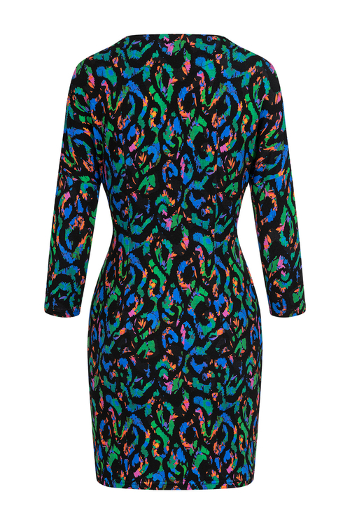 Georgina Mini - Krótsza dopasowana sukienka z drapowaniem Contrasto