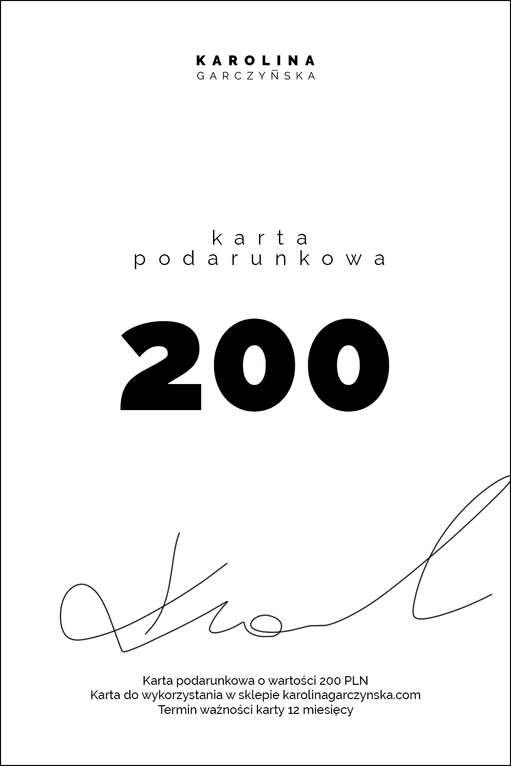 Karta podarunkowa 200 PLN