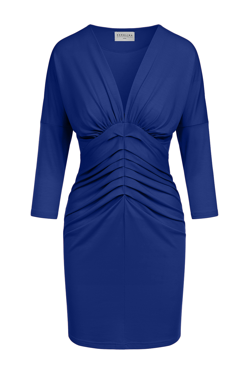Georgina Mini - krótka sukienka z drapowaniem Spectrum Blue