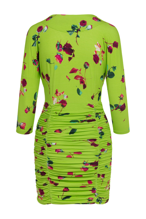 Jordan - sukienka z marszczeniem Róża v. Lime Green