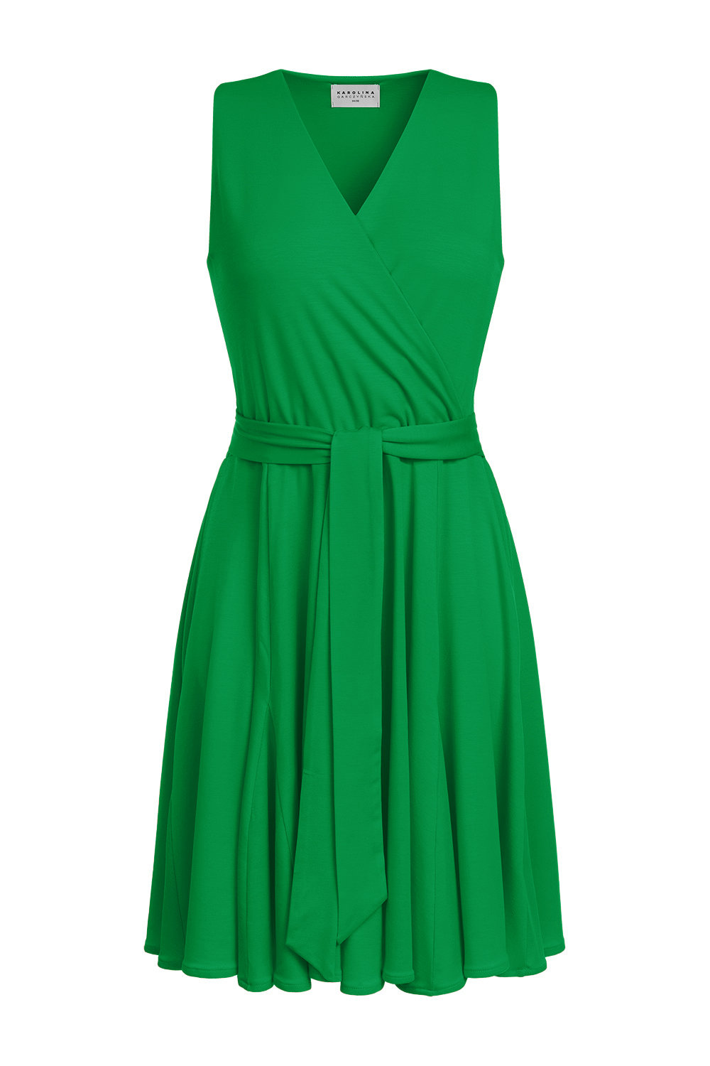 Gisele Mini - Sukienka bez rękawów z godetami w kolorze PANTONE Fern Green
