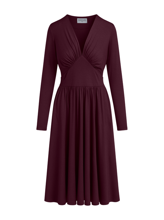 Kate - Klasyczna sukienka fit & flare ECOVERO™ blackberry