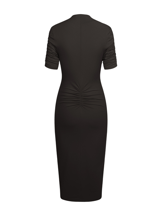 Vittoria midi - Sukienka formal comfort ECOVERO™ gorzka czekolada