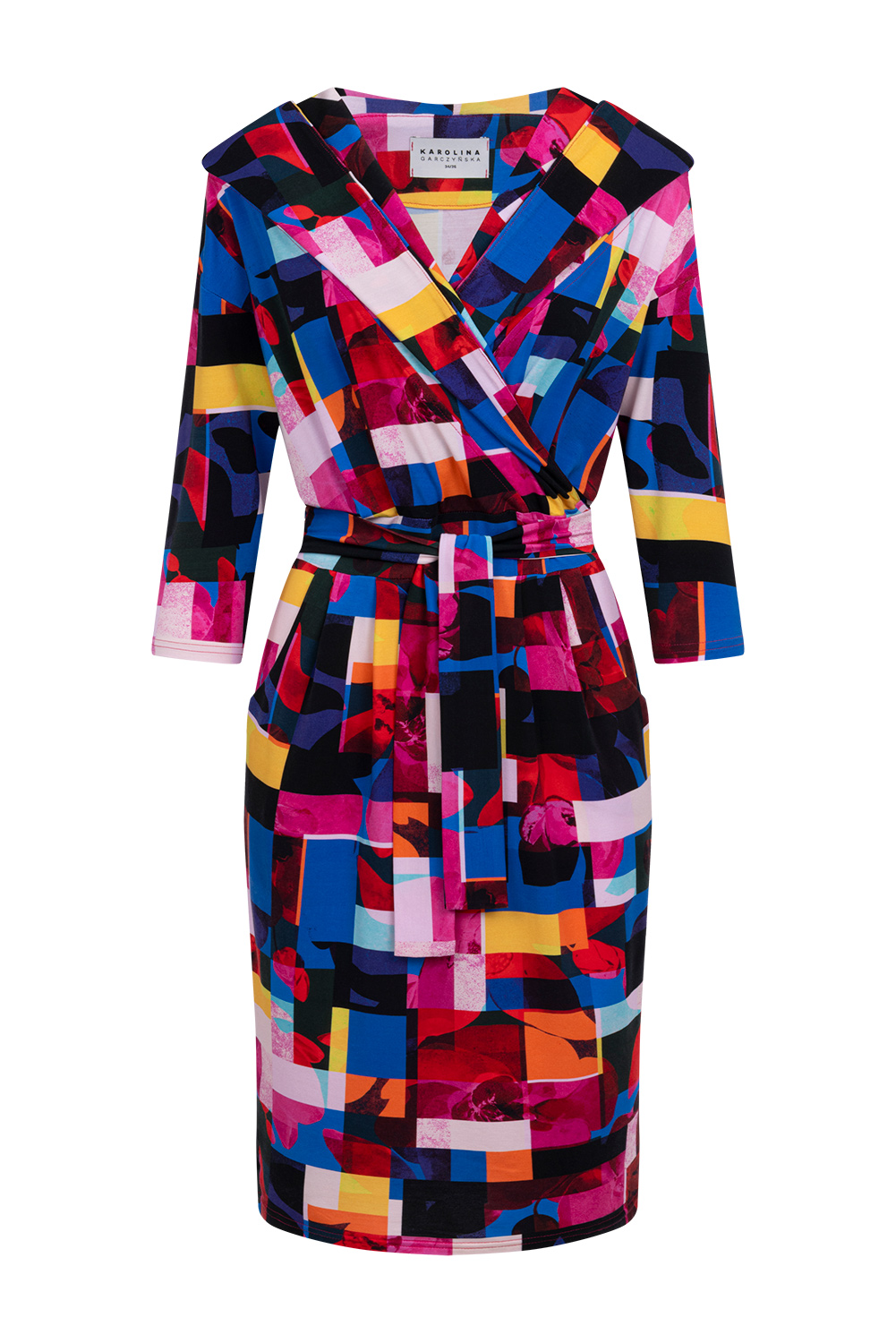 Rebeca Midi - sukienka z obszernym kapturem we wzorze Color Checker