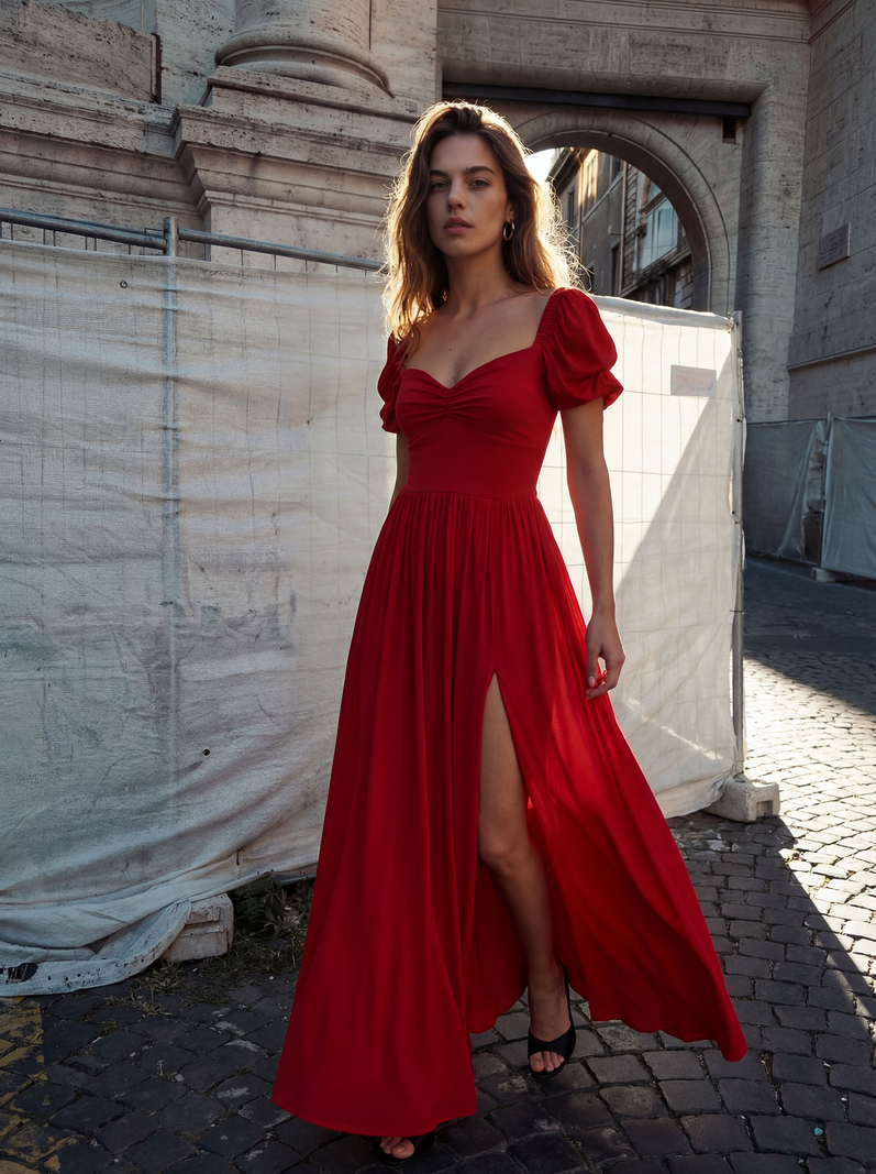 Opera - Sukienka soft drama ECOVERO™ czerwona