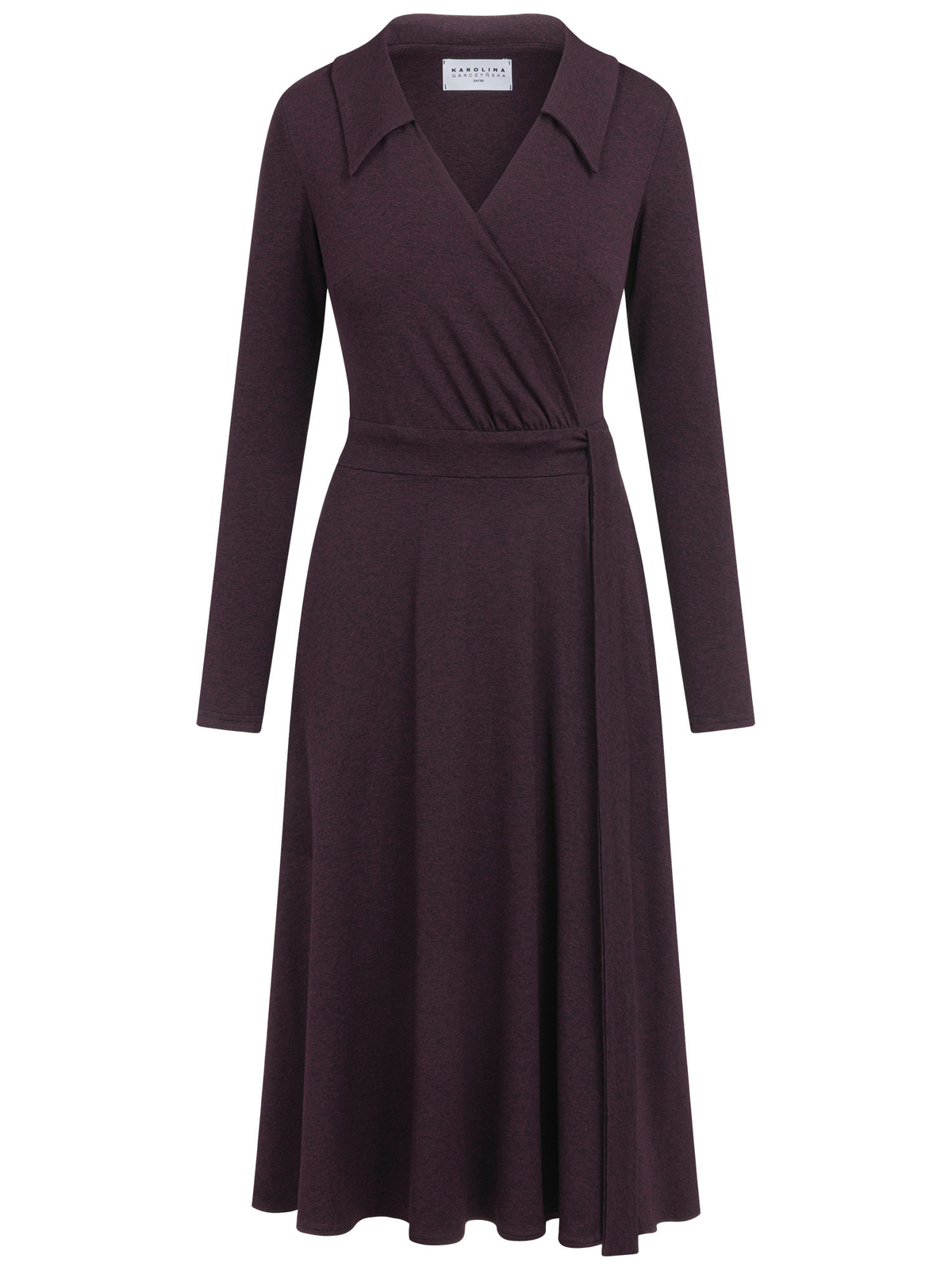 Rita - Melanżowa sukienka retro w kolorze bakłażanowym