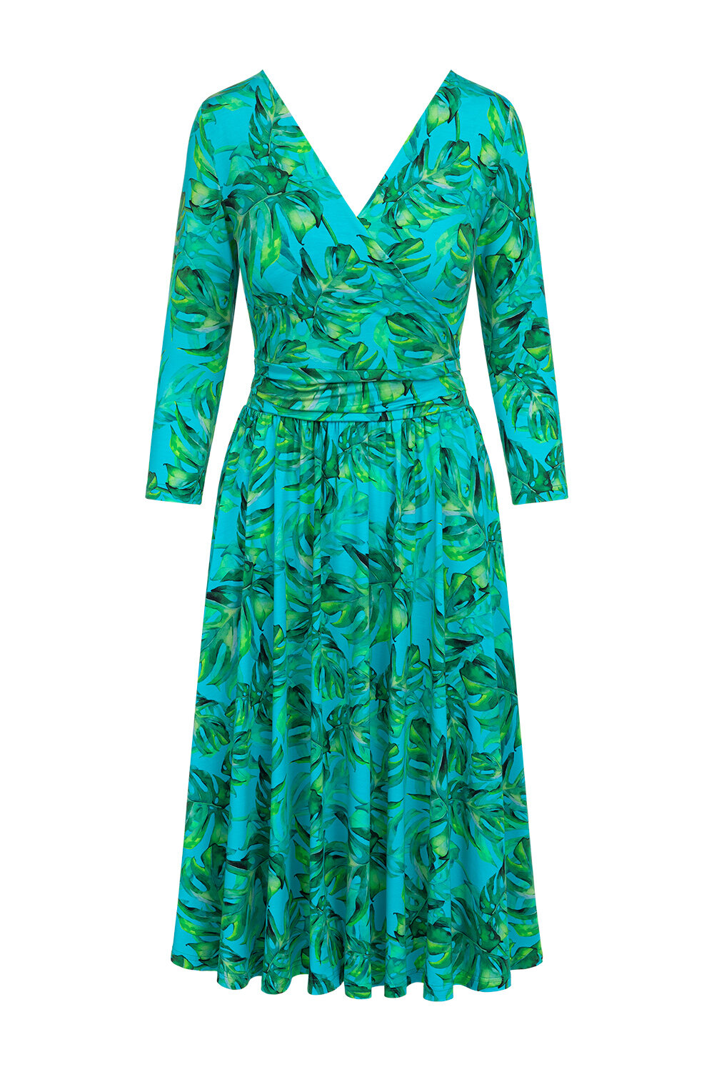 Rosa Midi - Sukienka z dekoltem na przodzie i plecach wzór Scuba