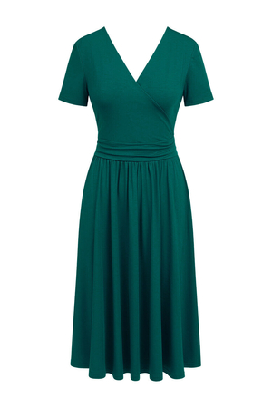 Rosa - Sukienka z dekoltem na plecach w kolorze butelkowym AirJet