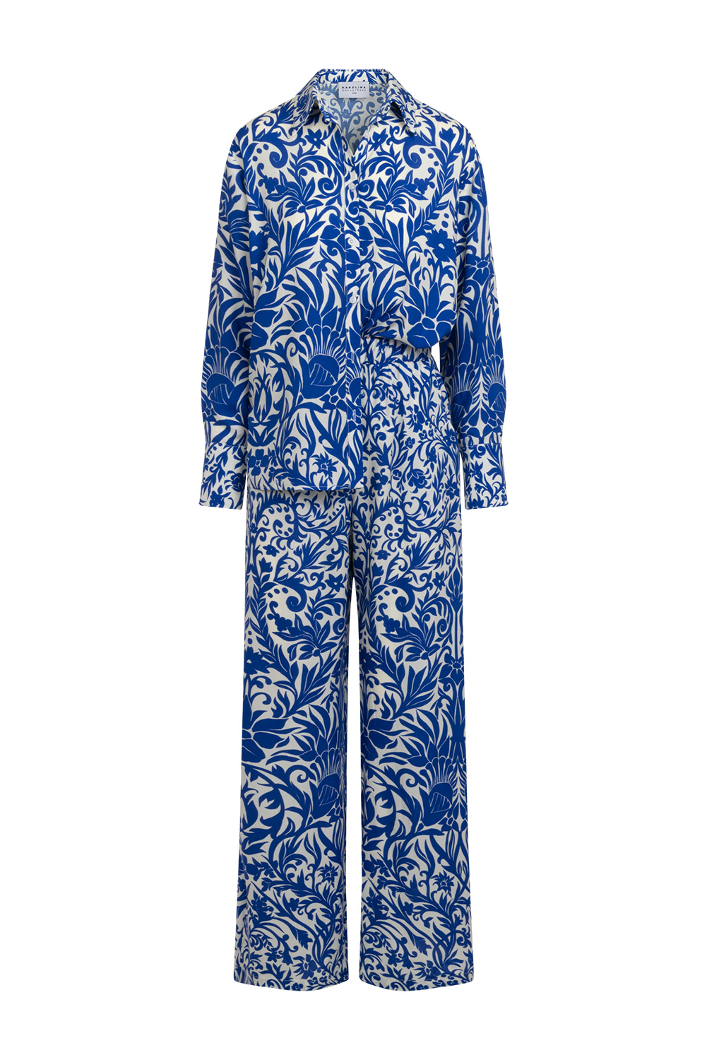 Beverly Set - Koszula i spodnie we wzorze Azzurro