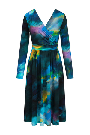 Rosa - Sukienka z dekoltem na plecach z dzianiny premium Breeze Blue