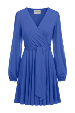 Gaja Mini - rozkloszowana mini z godetami w kolorze PANTONE Very Peri