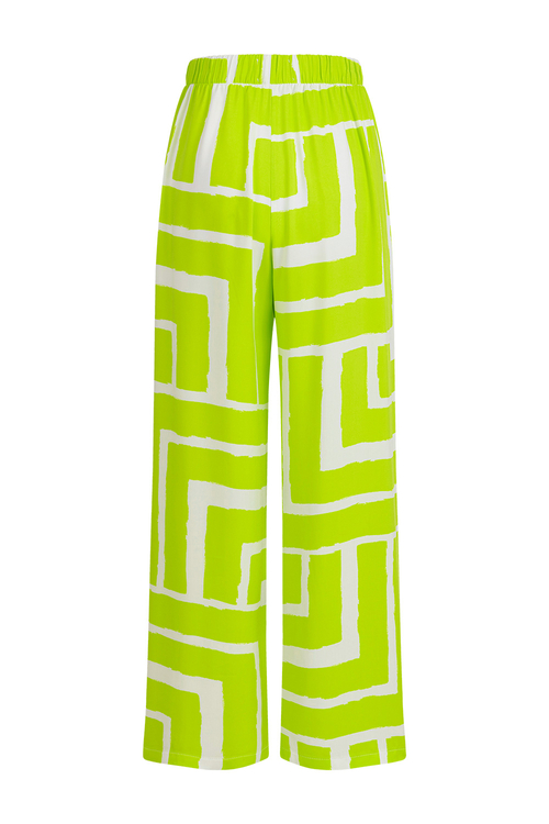 Beverly - set koszula + długie luźne spodnie Lime