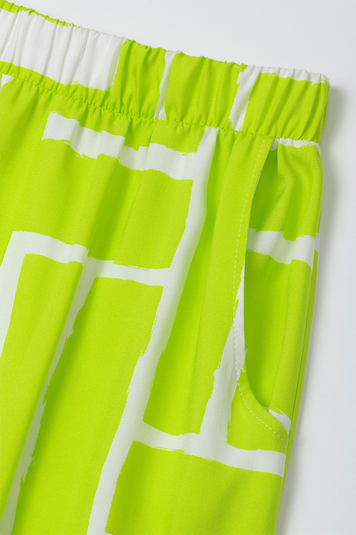 Beverly - set koszula + długie luźne spodnie Lime