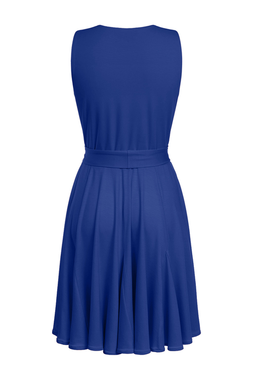Gisele Mini - Sukienka bez rękawów z godetami w kolorze PANTONE Spectrum Blue
