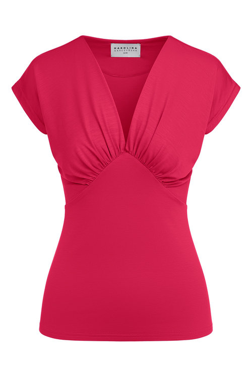 Kate - Bluzka z krótkim rękawkiem w kolorze PANTONE Pink Peacock