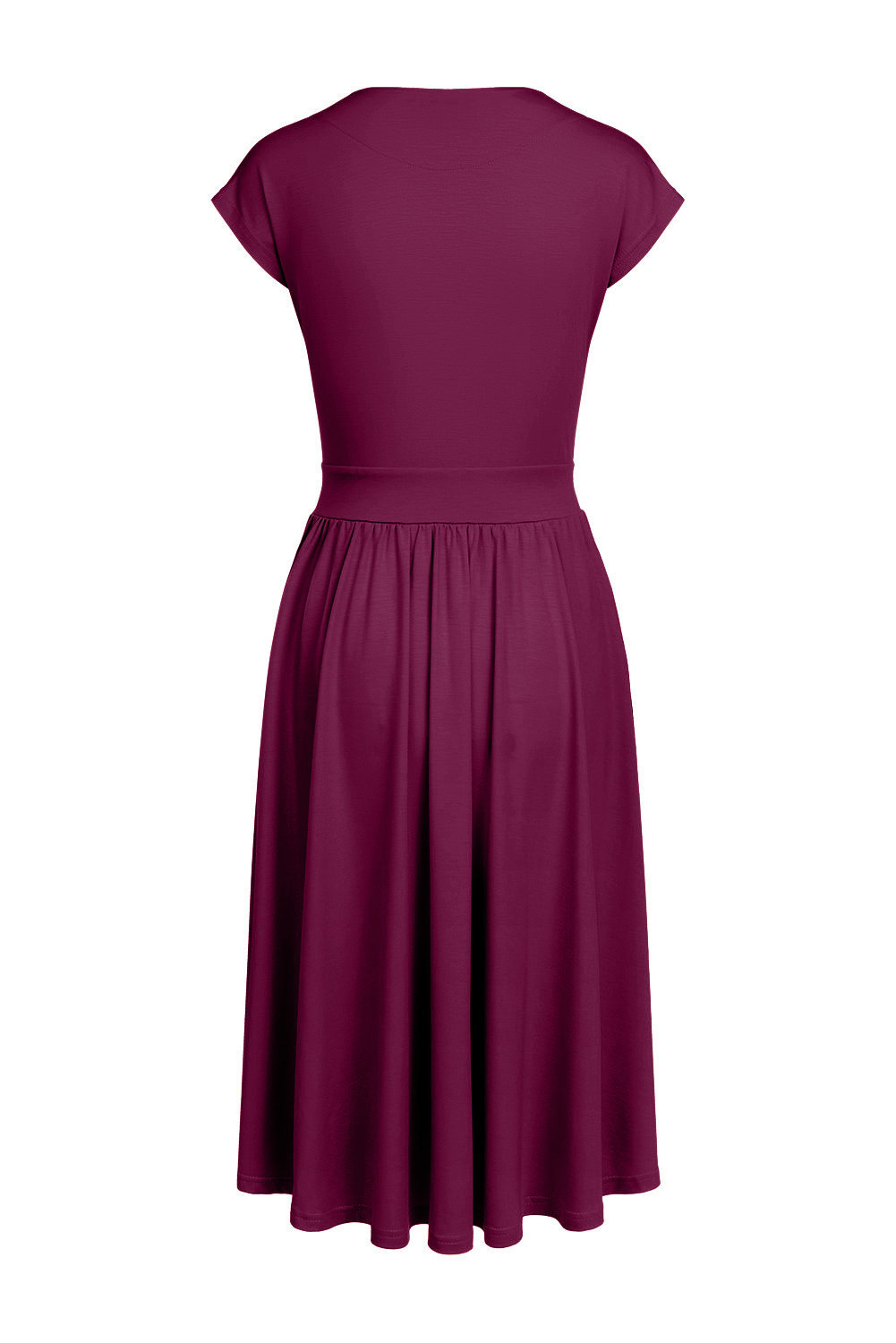 Kate Midi - wygodna sukienka z krótkim rękawem w kolorze PANTONE Raspberry Radiance