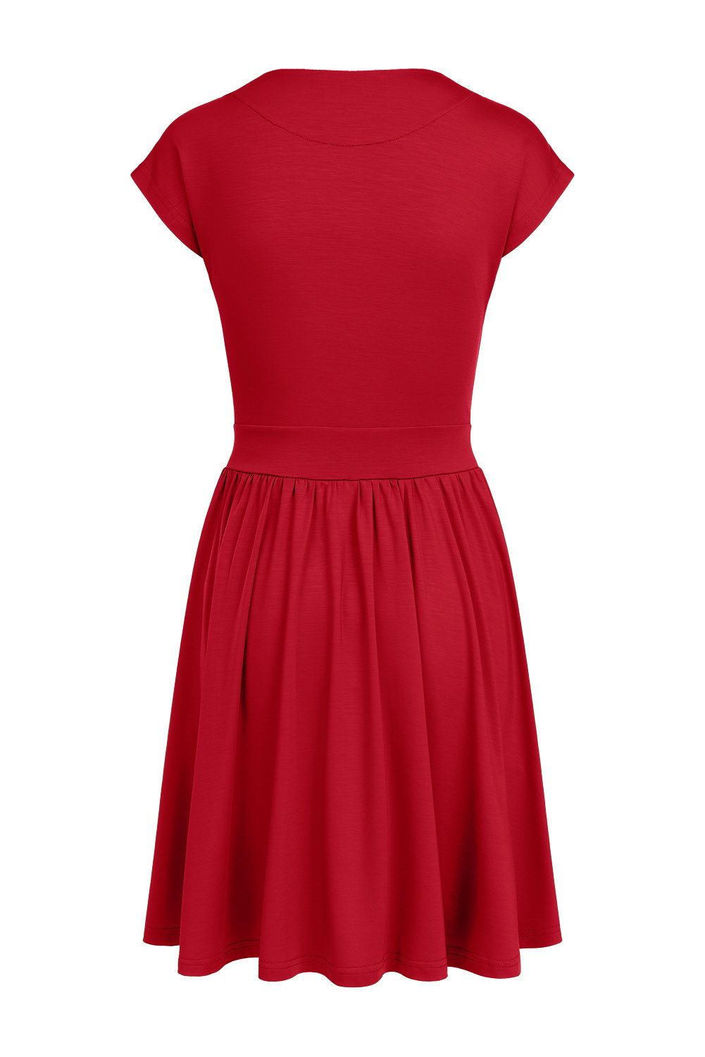 Kate Mini - czerwona sukienka z krótkim rękawem i kieszeniami Jester Red