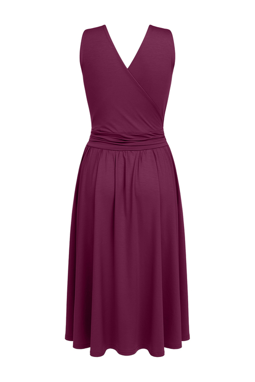 Rim Midi - sukienka bez rękawów dekolt plecy PANTONE Raspberry Radiance